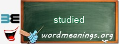 WordMeaning blackboard for studied